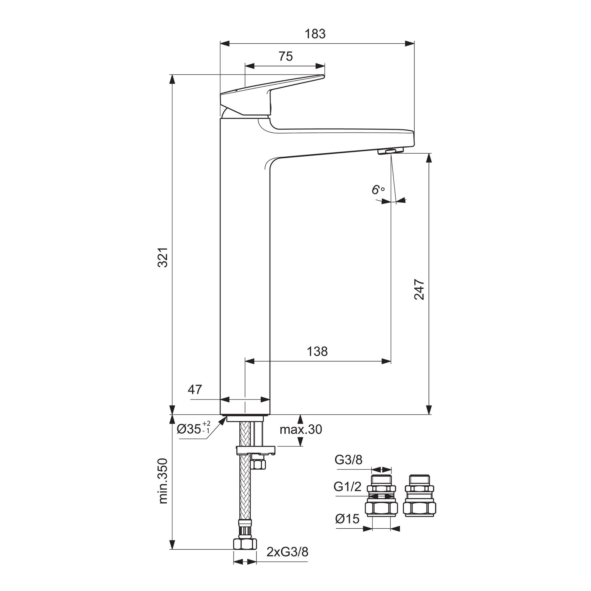 Ideal Standard Ceraplan Tall Mono Basin Mixer Tap
