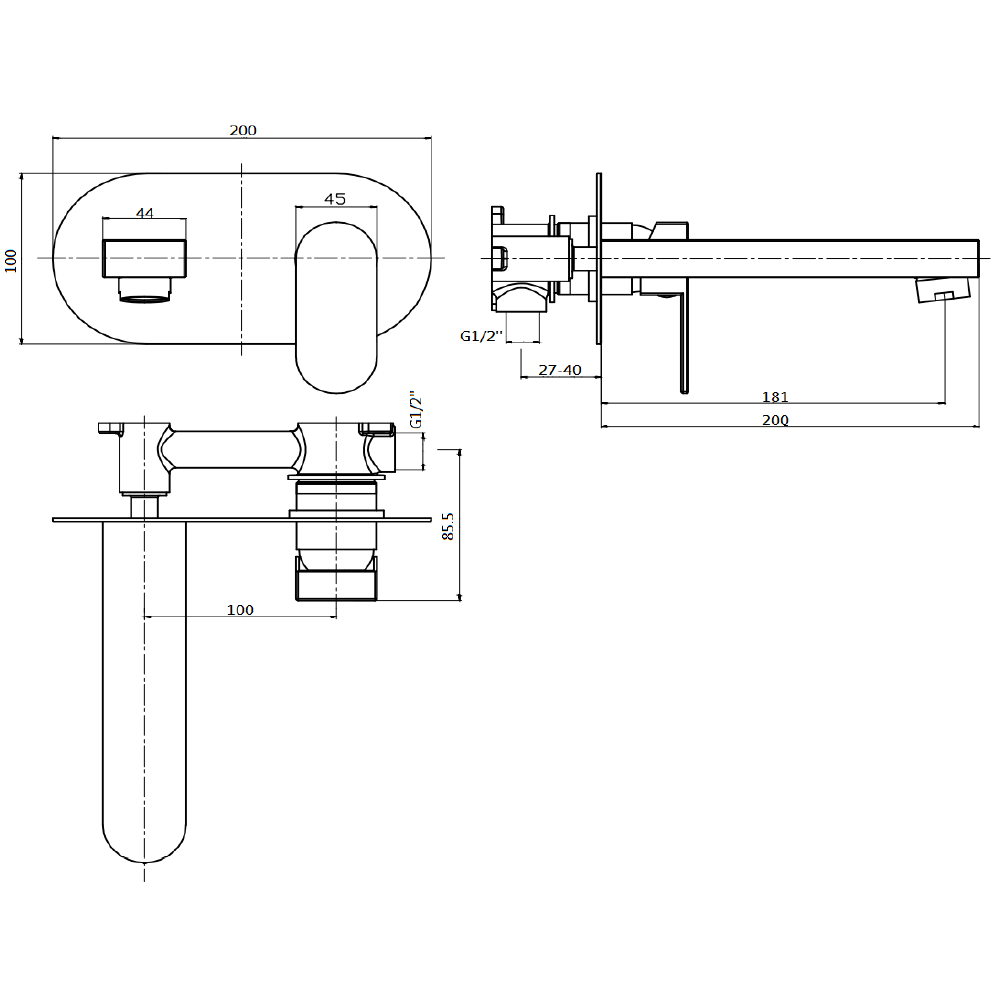 Vellamo Desire Wall Mounted Basin Mixer