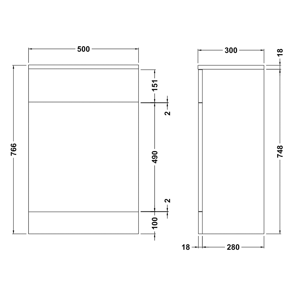 Vellamo Alpine 500mm Back to Wall WC Toilet Unit