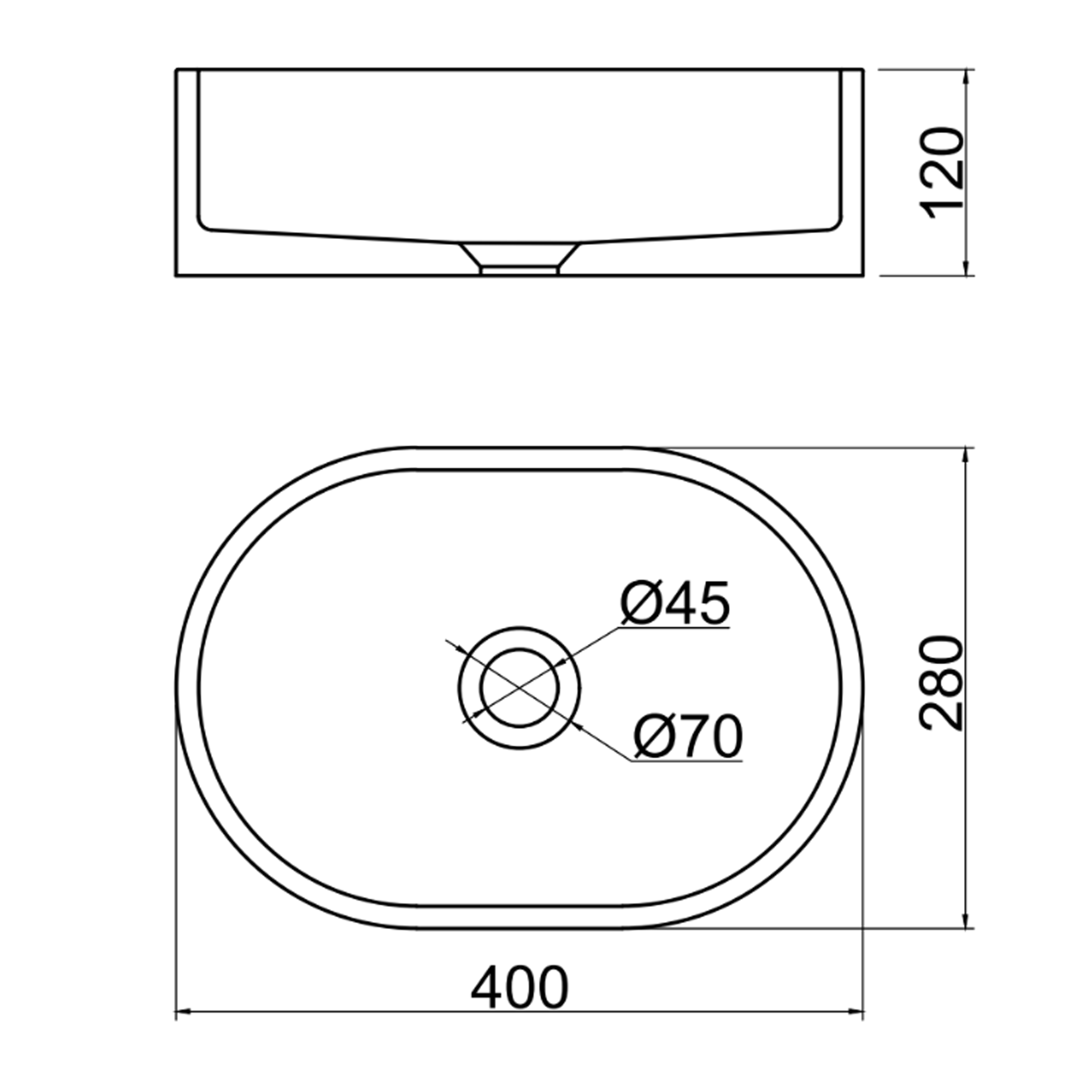 Harbour Concrete Small 400mm Oval Basin - Brick Red
