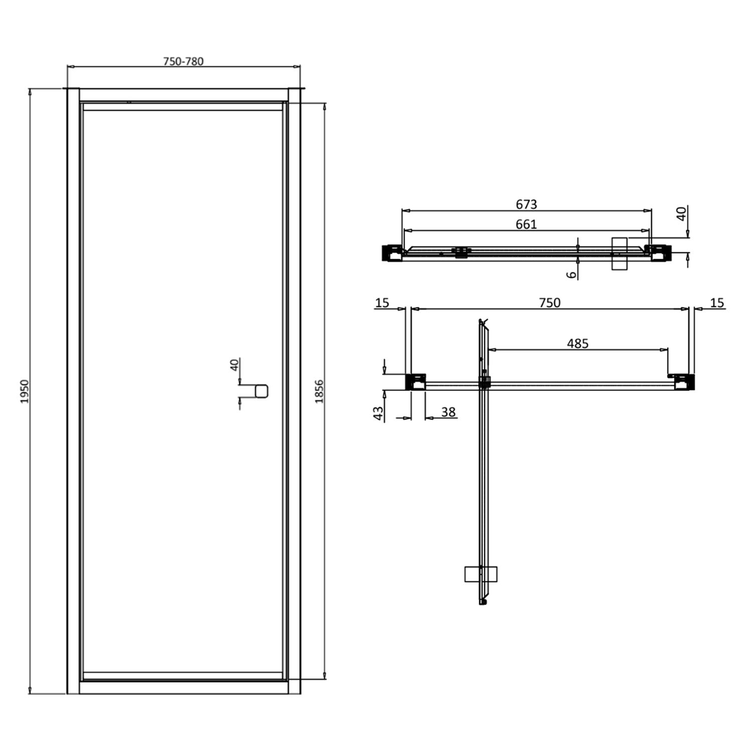 Crosswater Clear 6 6mm Brushed Brass Pivot Door & Optional Side Panel