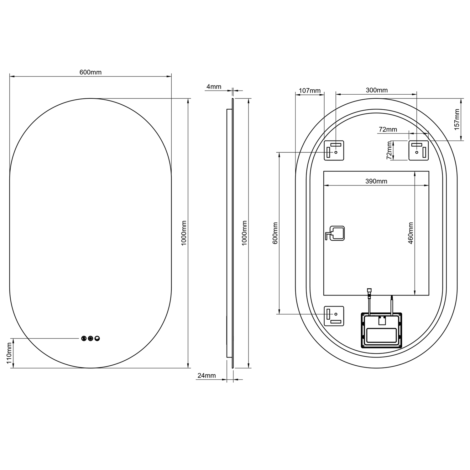 Origins Living Claris Capsule LED Illuminated Mirror with Demister Pad
