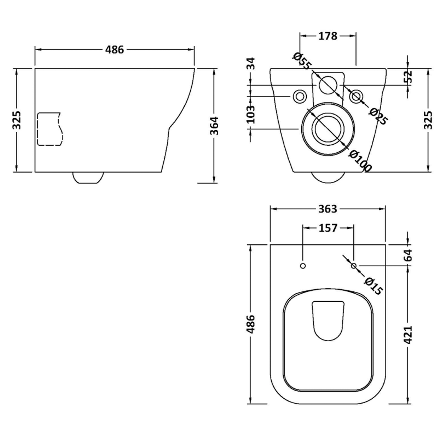 Emily Rimless Wall Hung Toilet & Soft Close Seat