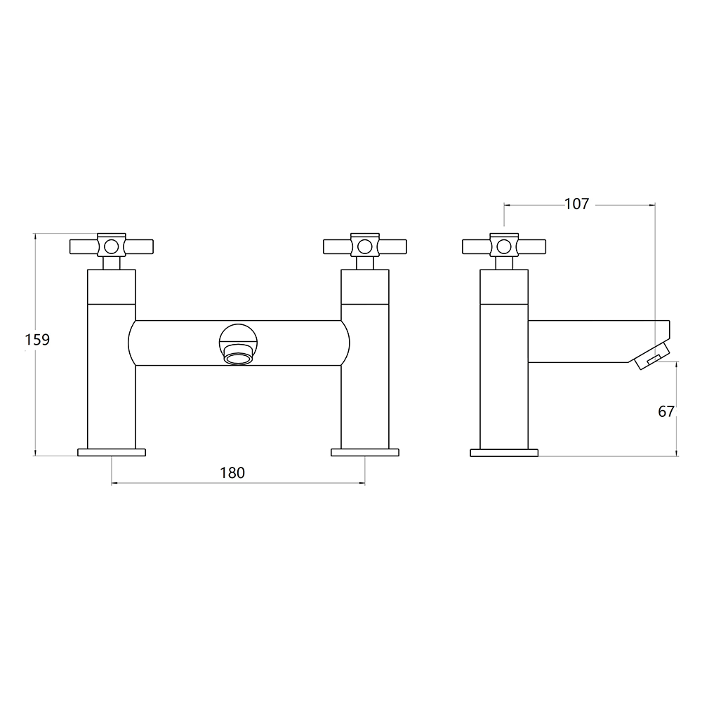 Vellamo Cross Bath Filler Tap