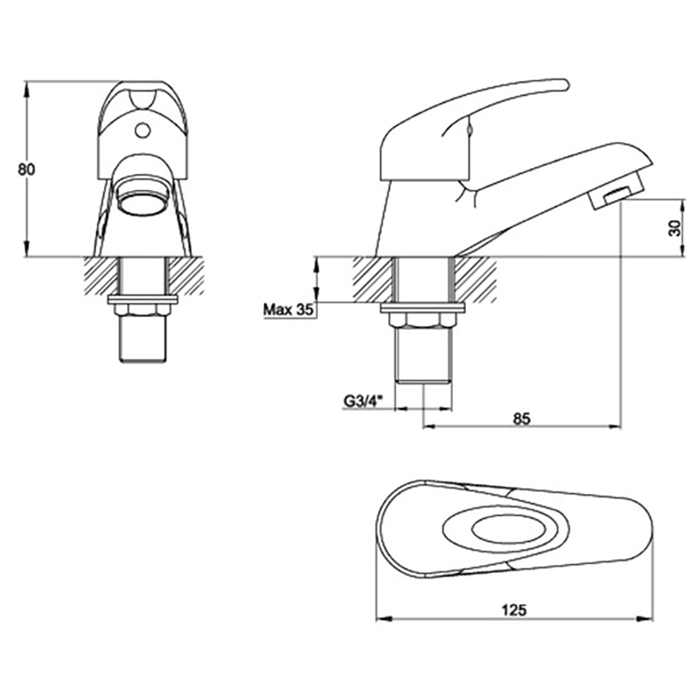 Pura DV8 Bath Pillar Taps - Pair
