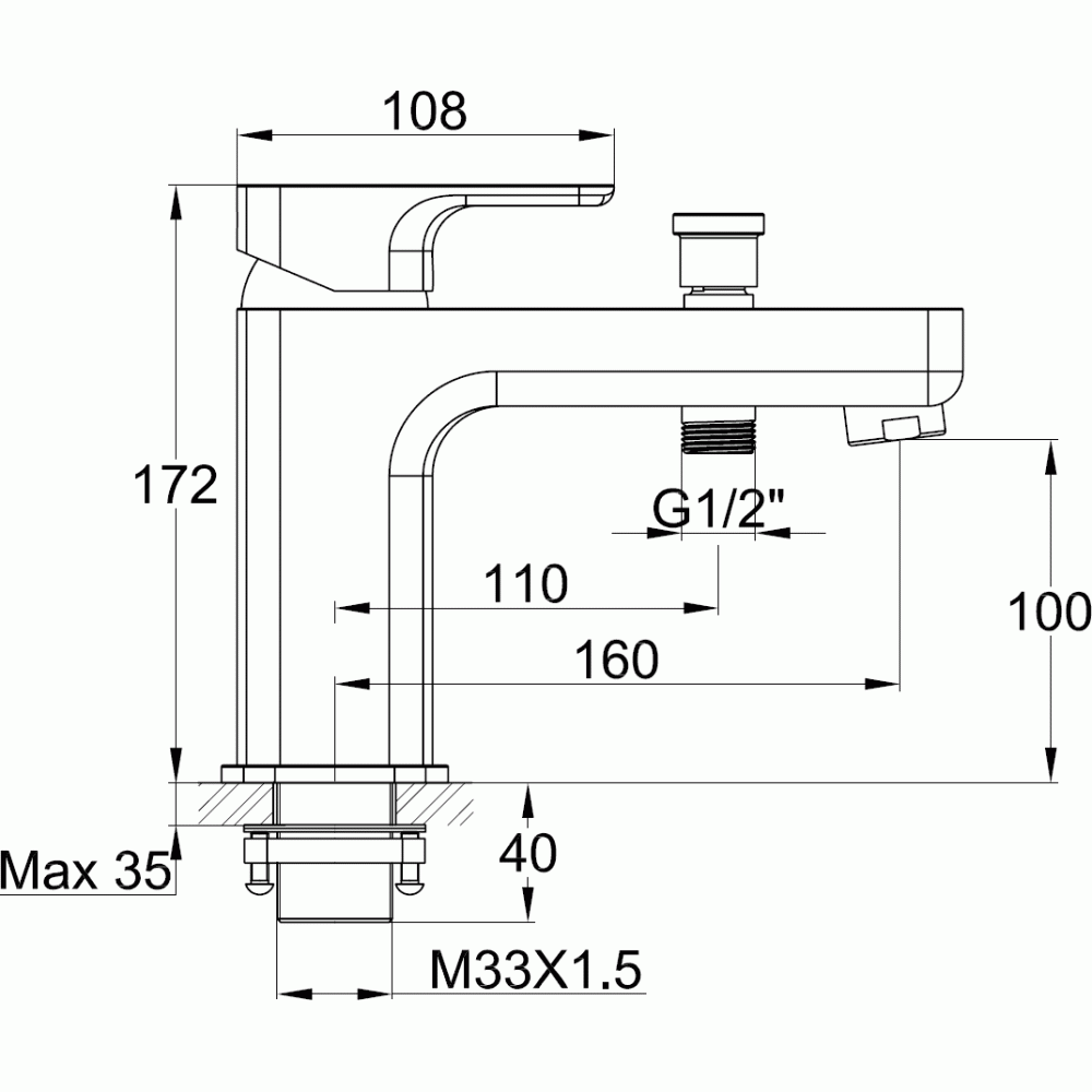Pura Flite Monobloc Bath Shower Tap with Shower Kit