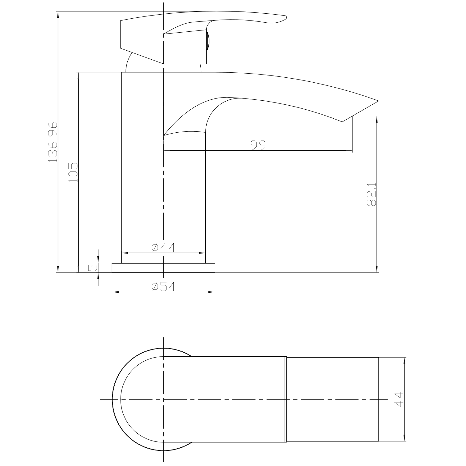 Vellamo Swift Matt Black Basin Mixer Tap & Clicker Waste