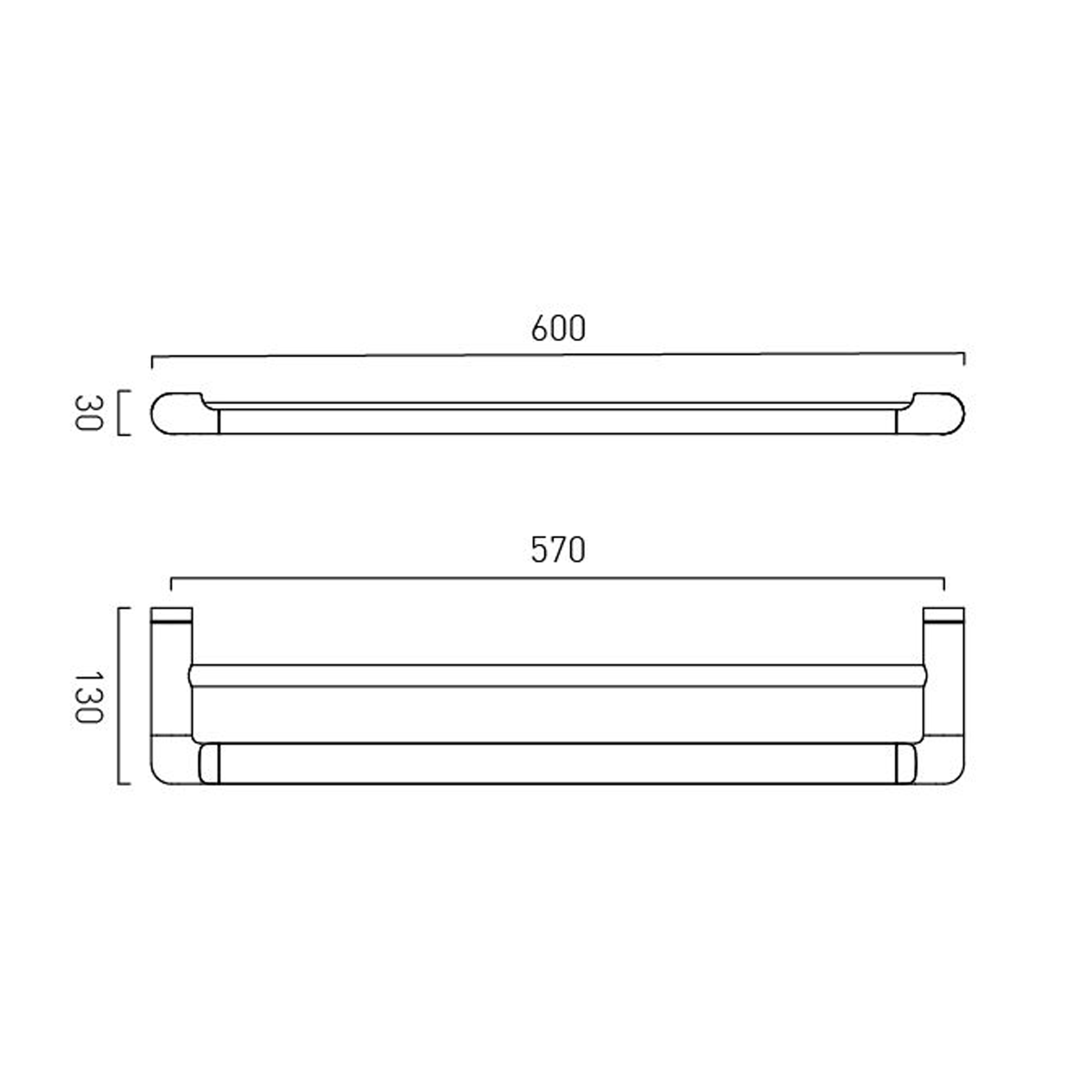 Vado Zoo 600mm Double Towel Rail