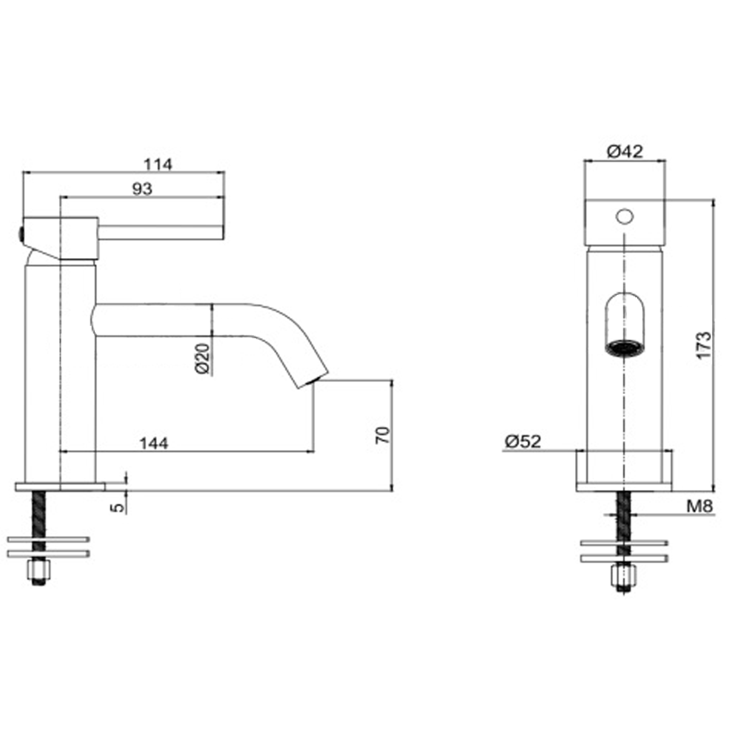 Harbour Clarity Matt Black Basin Mixer Tap