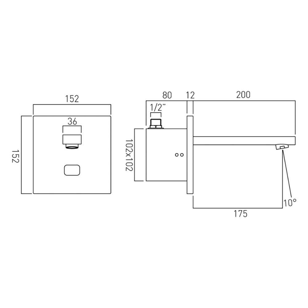 Vado i-Tech Notion Wall Mounted Infrared Basin Mixer Tap