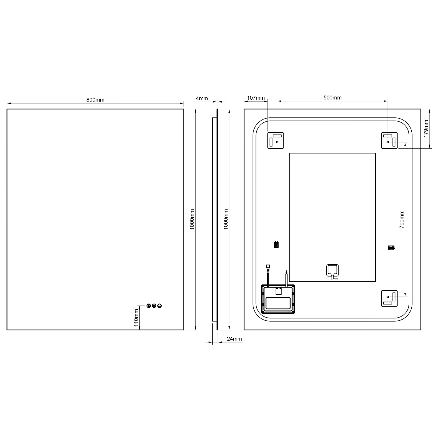 Origins Living Claris Rectangular LED Illuminated Mirror with Demister Pad & Colour Change Lights