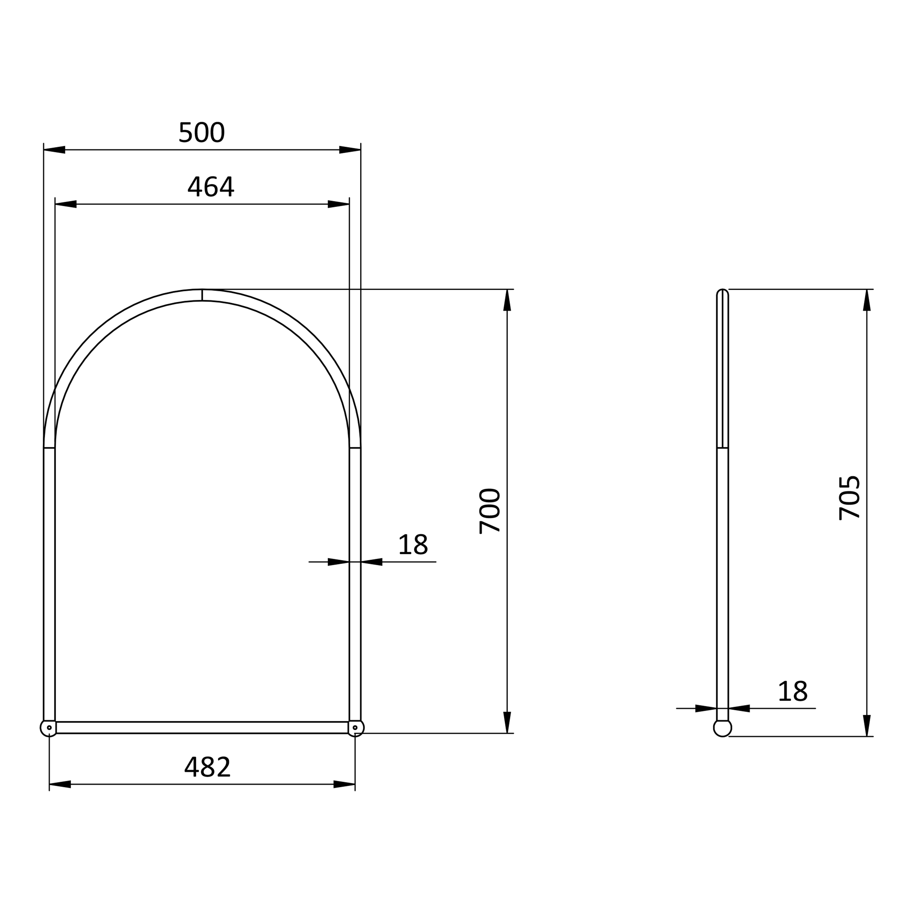 Burlington Arched Framed Mirror 500 x 700mm