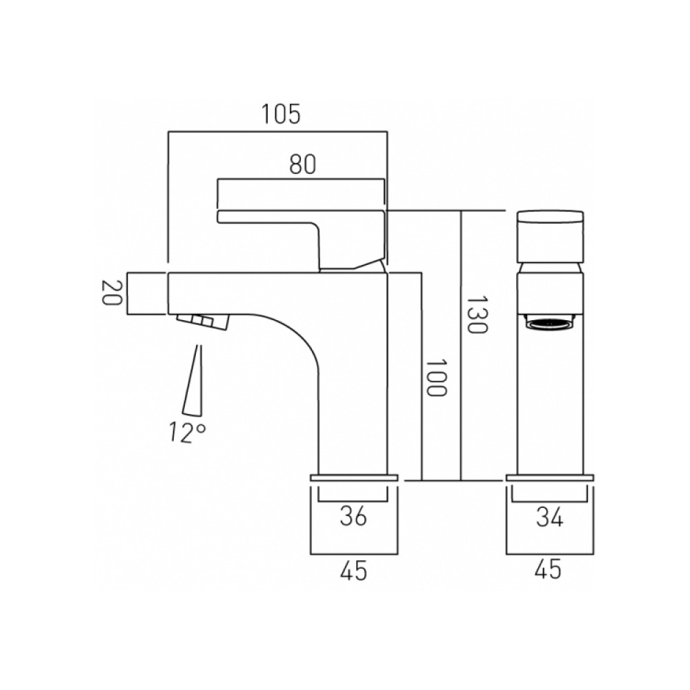 Vado Life Mini Basin Mixer Tap