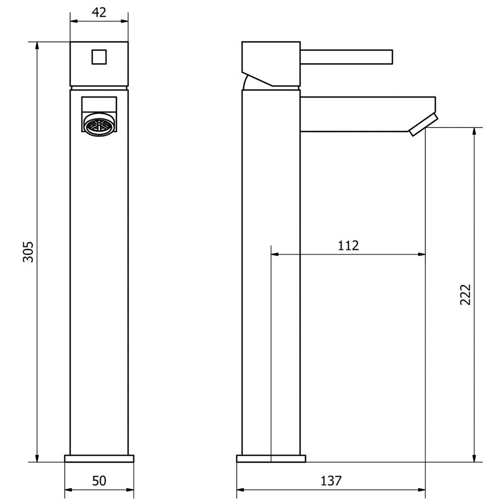 Vellamo Blox Tall Tower Basin Mixer Tap