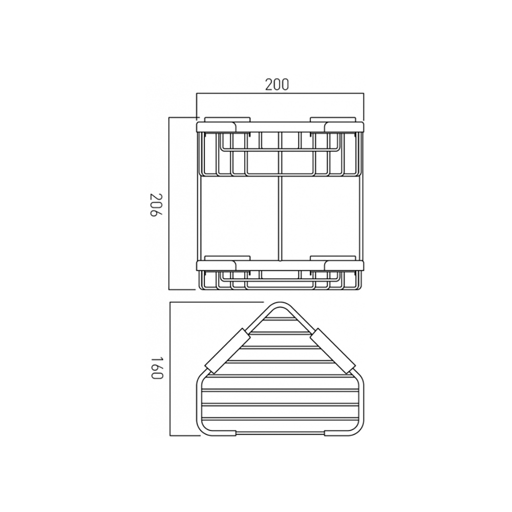 Vado Large Double Triangular Corner Basket
