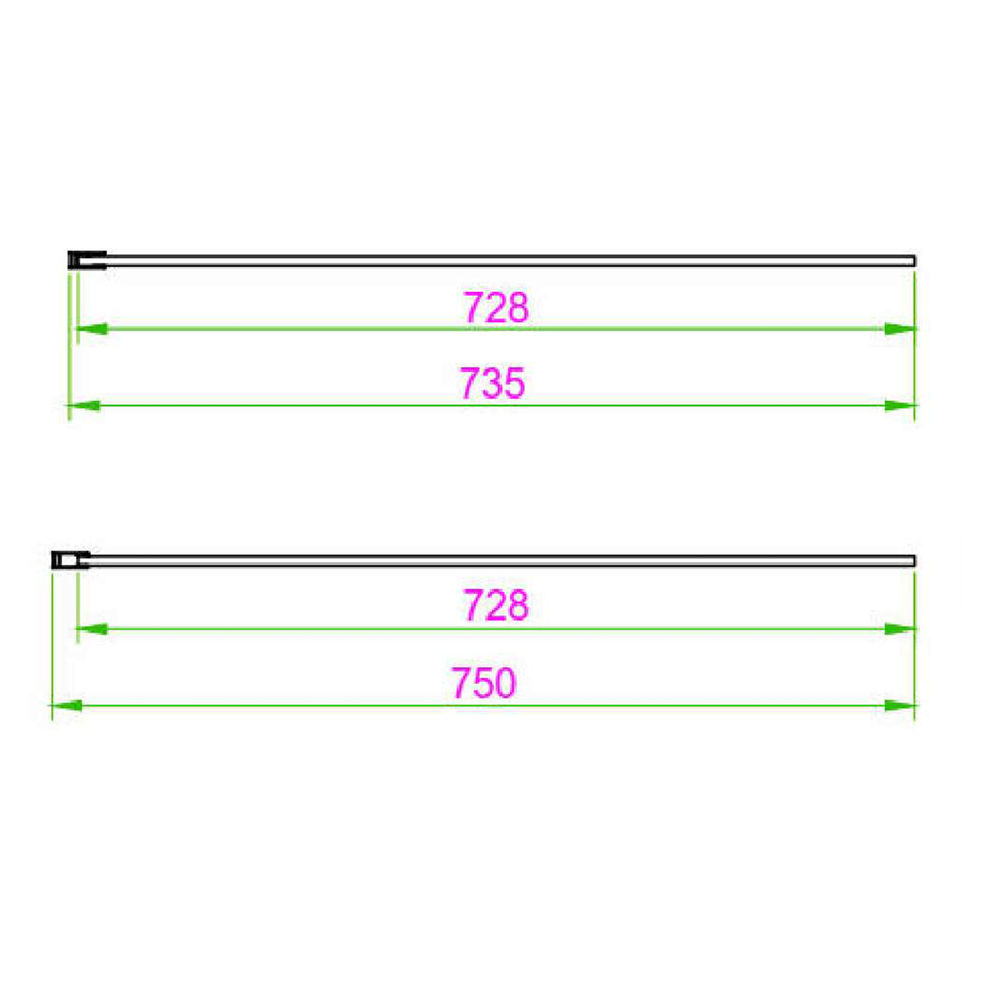 Harbour i8 8mm 2m Tall Easy Clean Wetroom Panel & Flipper Return Panel