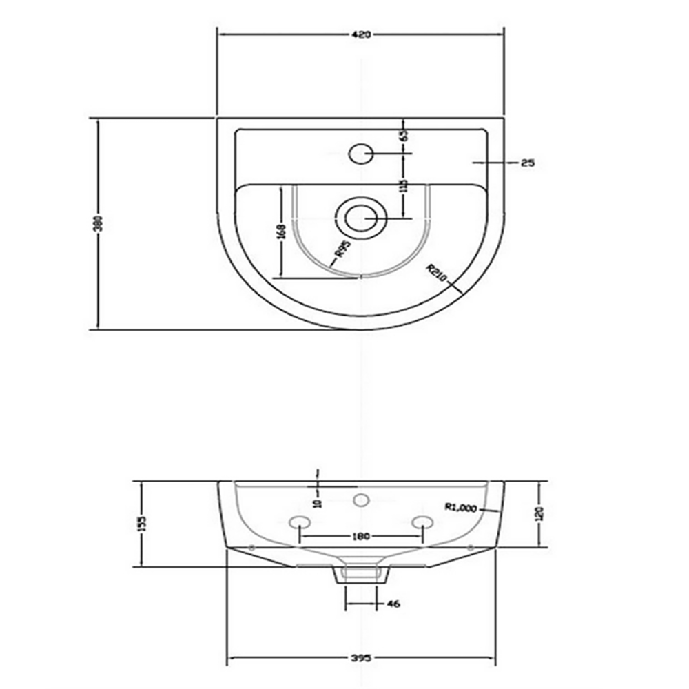 Christine 420mm Full Pedestal & Basin