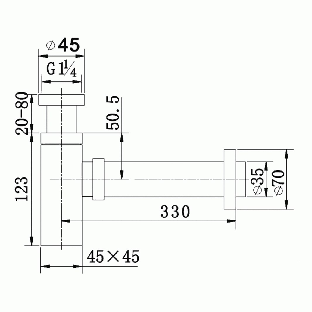 Pura Square Chrome Bottle Trap