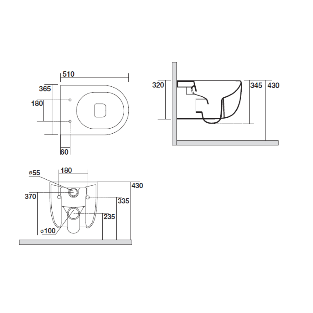 Crosswater Glide II Rimless Wall Hung Gloss White Toilet & Soft Close Seat