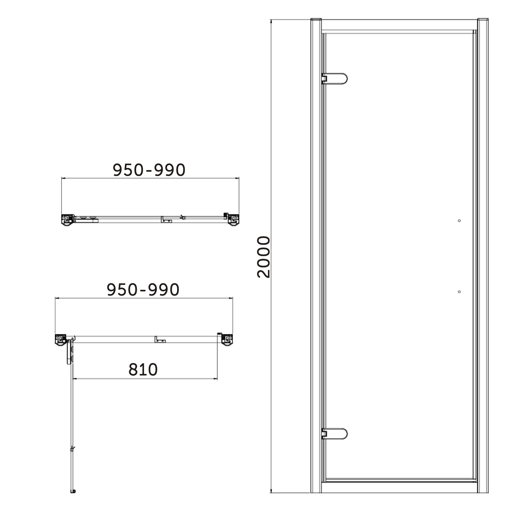 Burlington Classique 1909 8mm Chrome Hinged Shower Door & Optional Side Panel