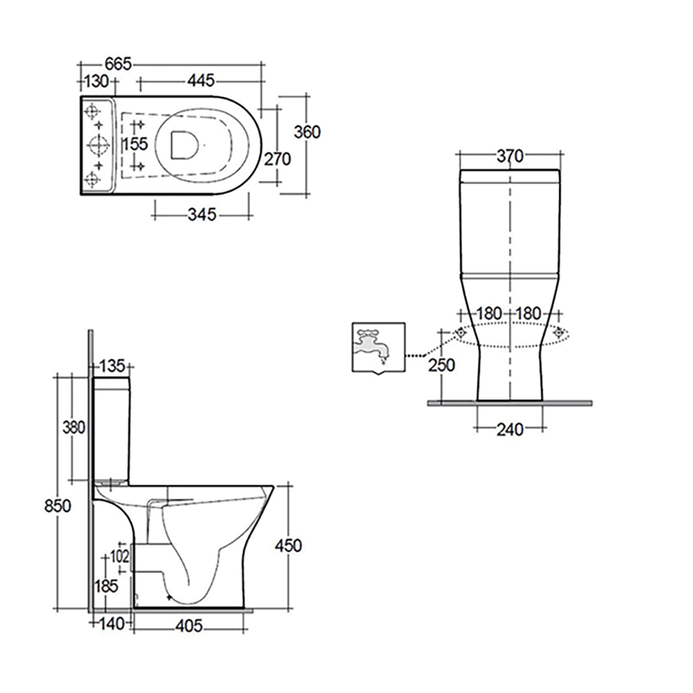 RAK Resort Maxi Comfort Height Rimless Toilet & Soft Close Seat