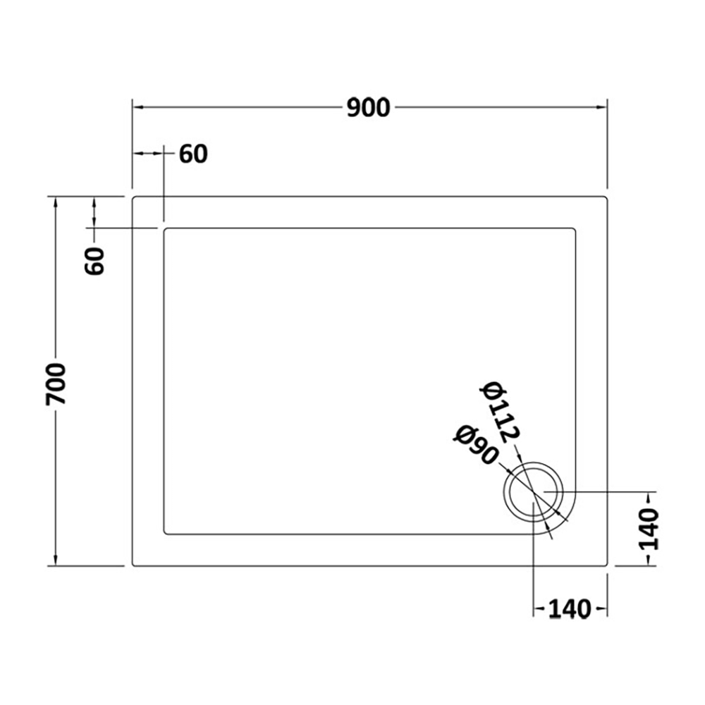 Drench MineralStone Low Profile Rectangular Shower Tray