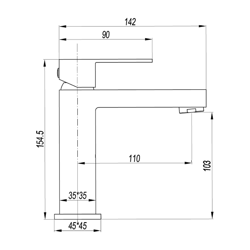 Crosswater Verge Basin Monobloc Mixer Tap