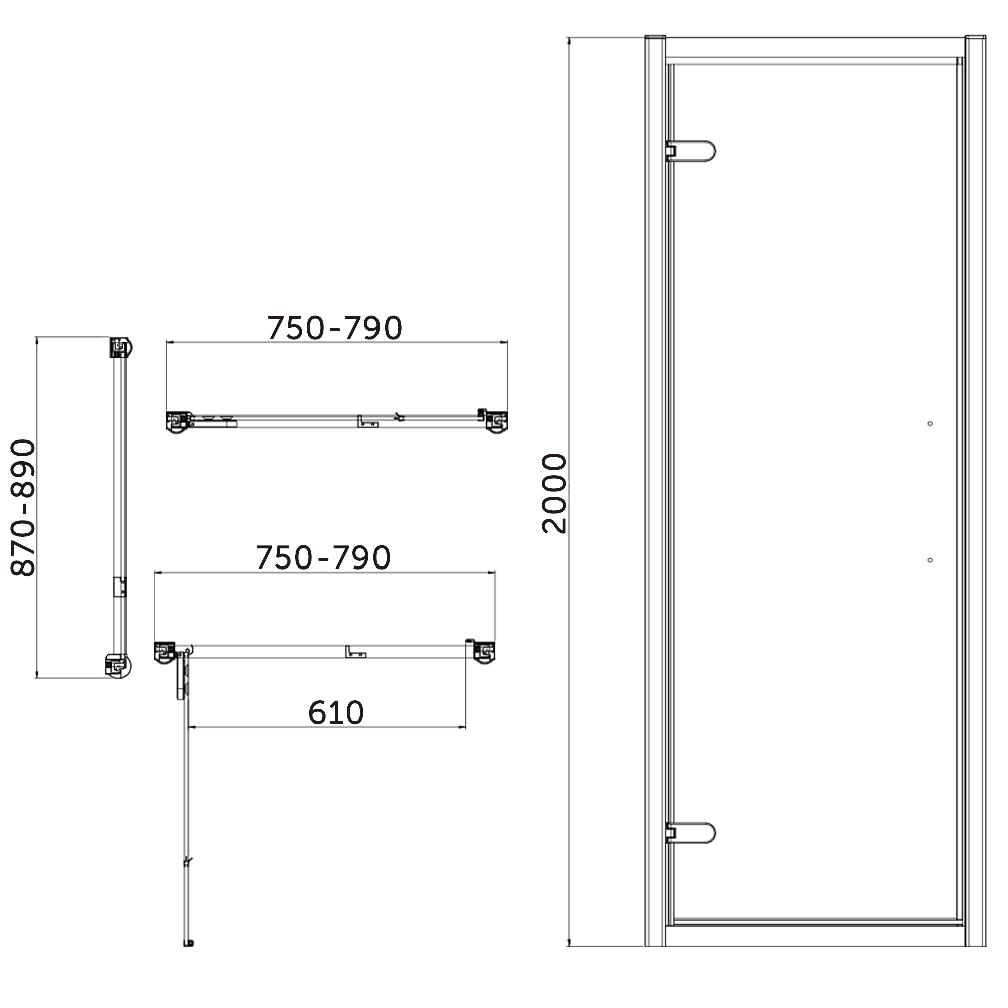 Burlington Classique 1909 8mm Chrome Hinged Shower Door & Optional Side Panel
