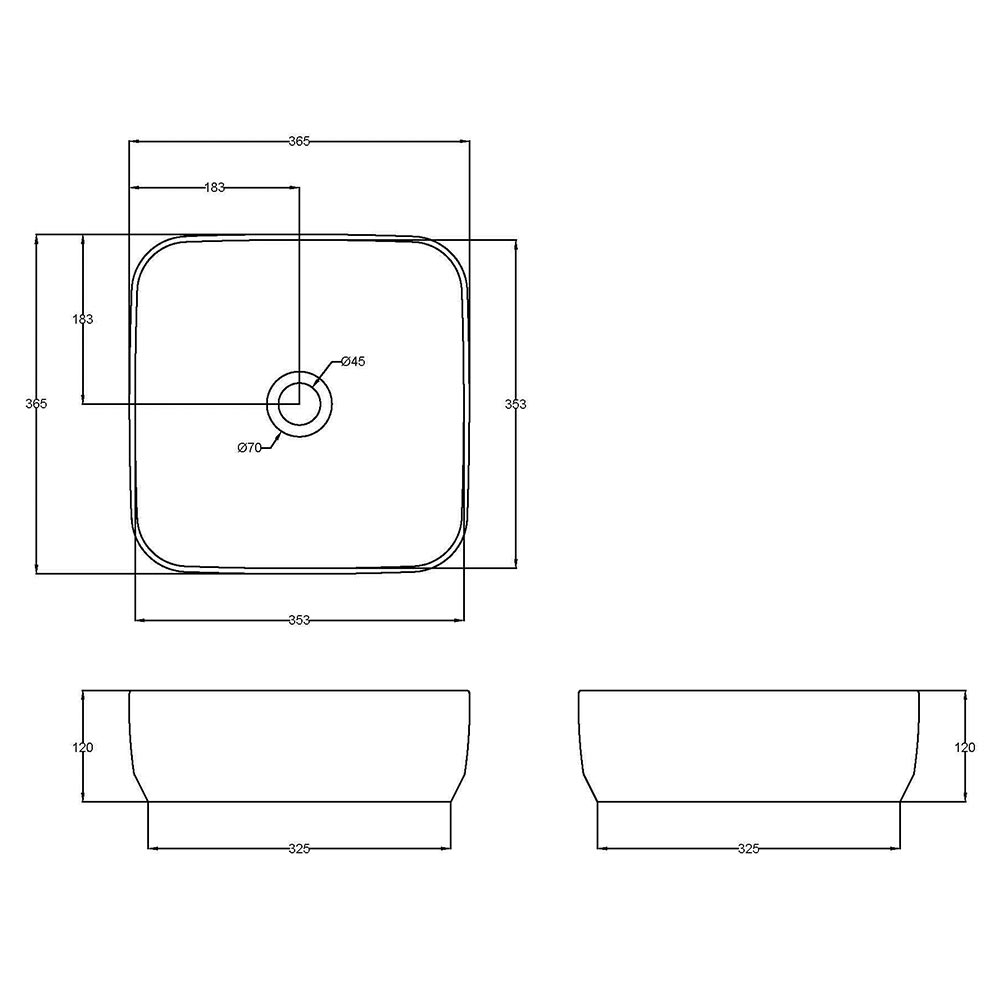 Hudson Reed Square Countertop Basin