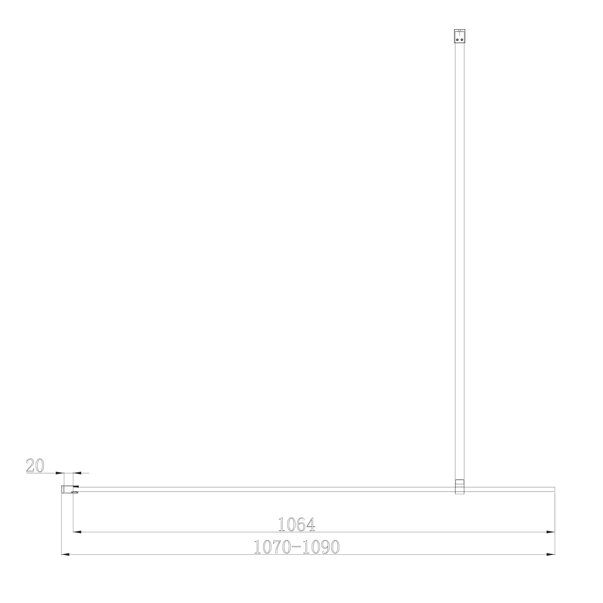 Harbour i10 10mm Easy Clean 2m Tall Wetroom Panel - Brushed Brass