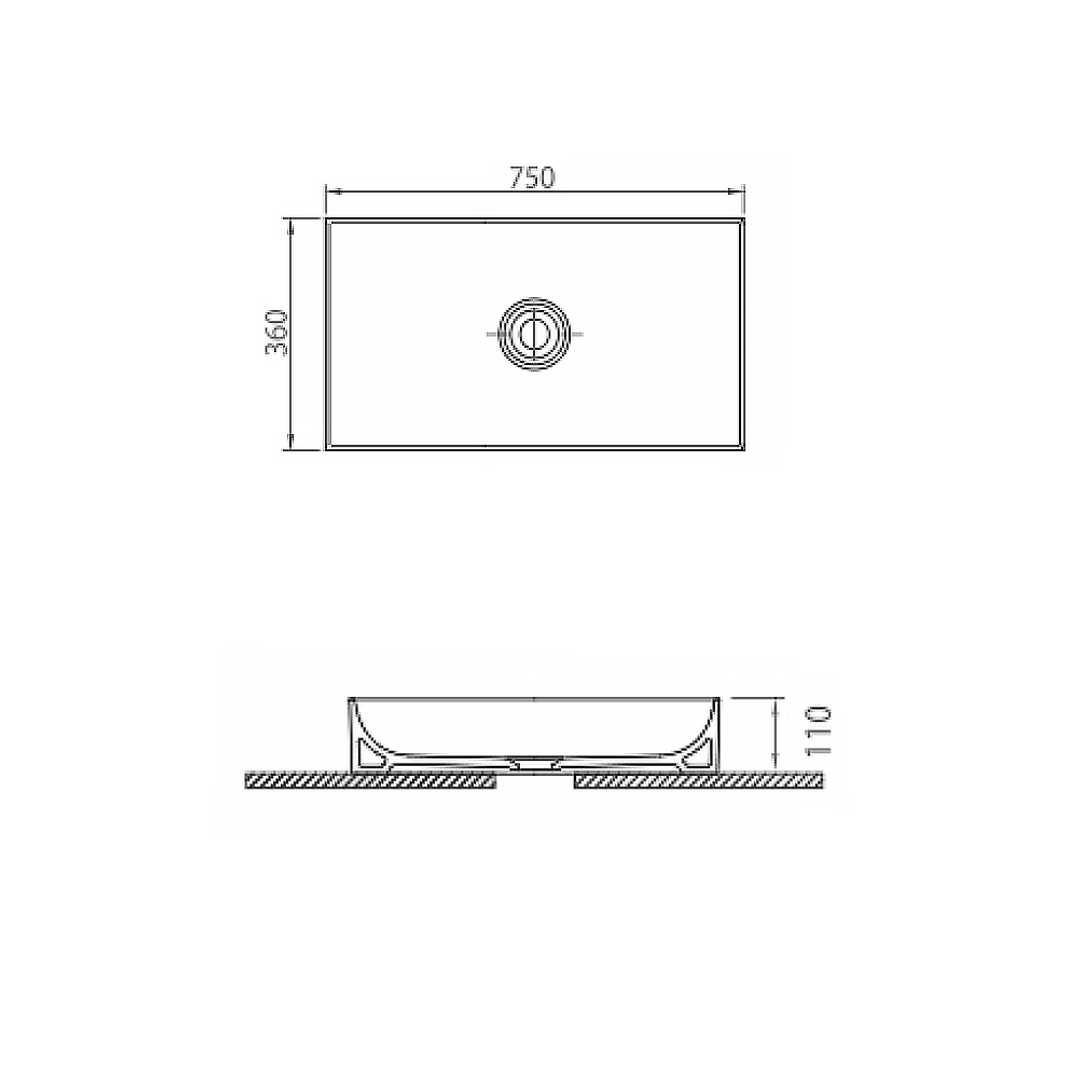 Harbour Virtue Countertop Basin - 750mm
