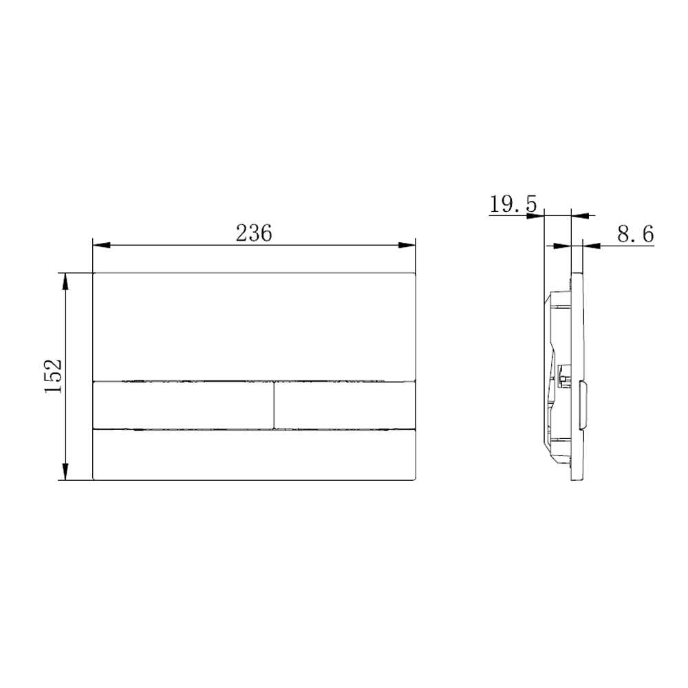 Crosswater Arena Flush Plate - Chrome