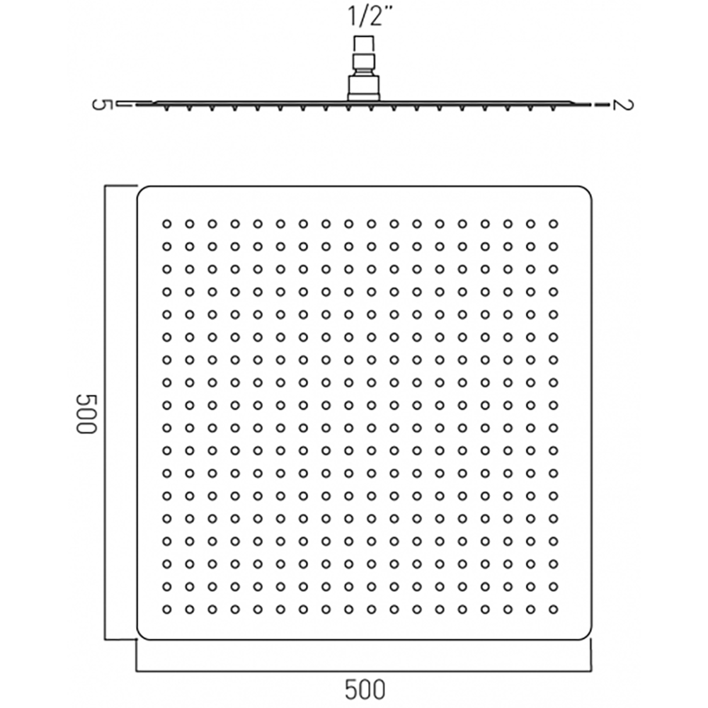 Vado Aquablade Slimline Square Shower Head