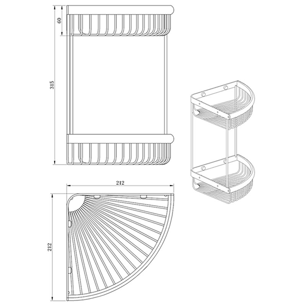 Drench Double Shower Corner Basket