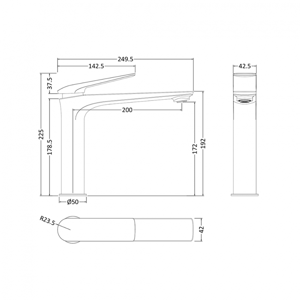 Hudson Reed Drift Round Tall Basin Mixer Tap & Waste