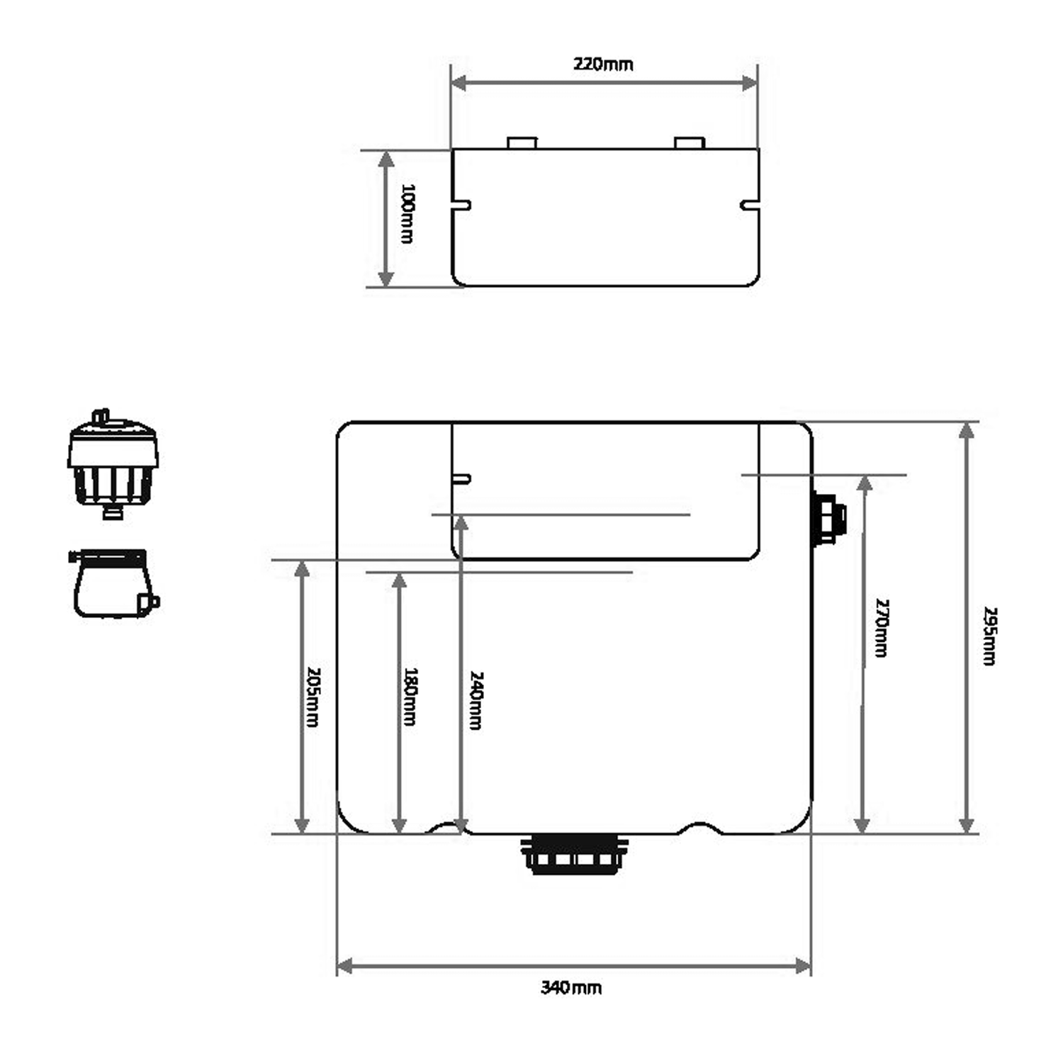 Drench Dual Flush Concealed Cistern with Side Inlet & Round Button