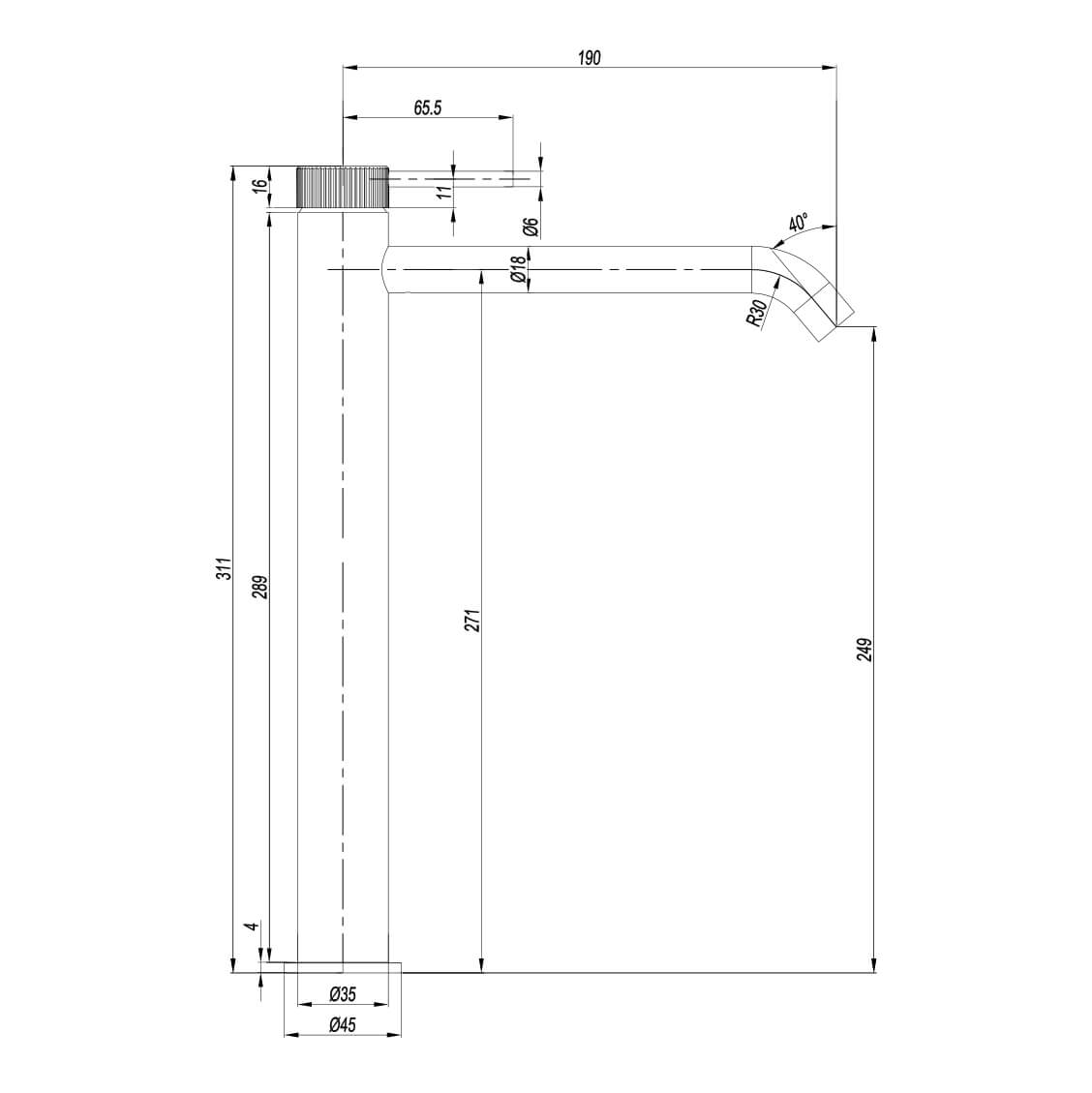 Crosswater 3ONE6 Stainless Steel Tall Mono Basin Mixer Tap