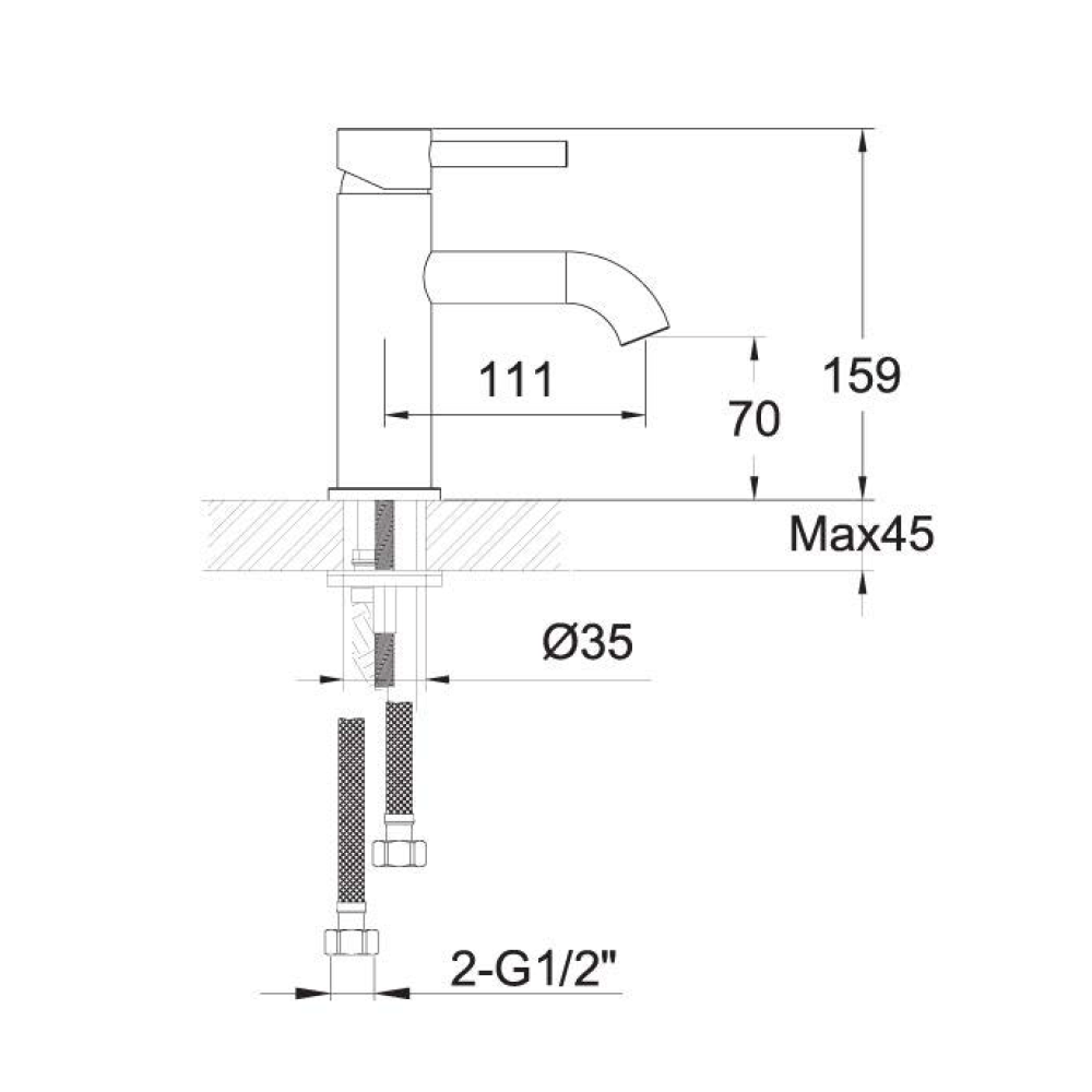 VOS Single Lever Basin Mixer - Matt Black