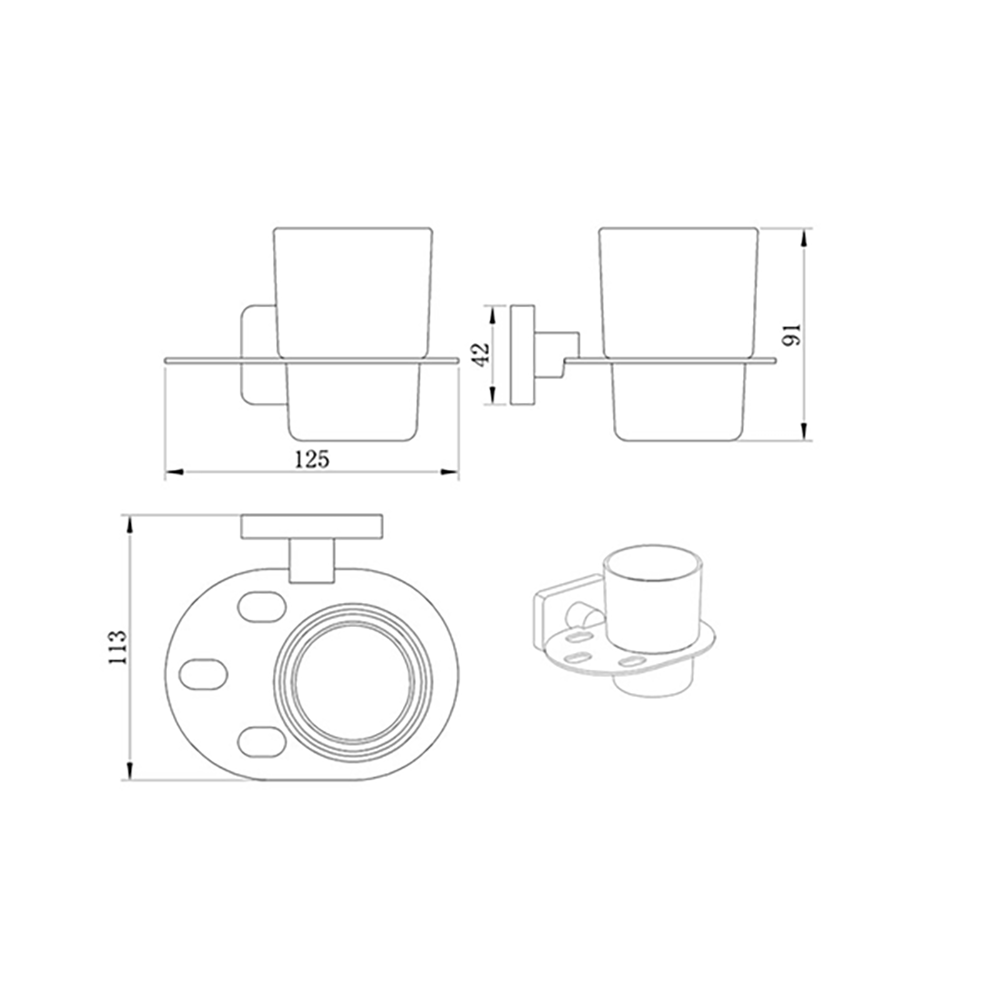 Bailey Glass Tumbler & Holder
