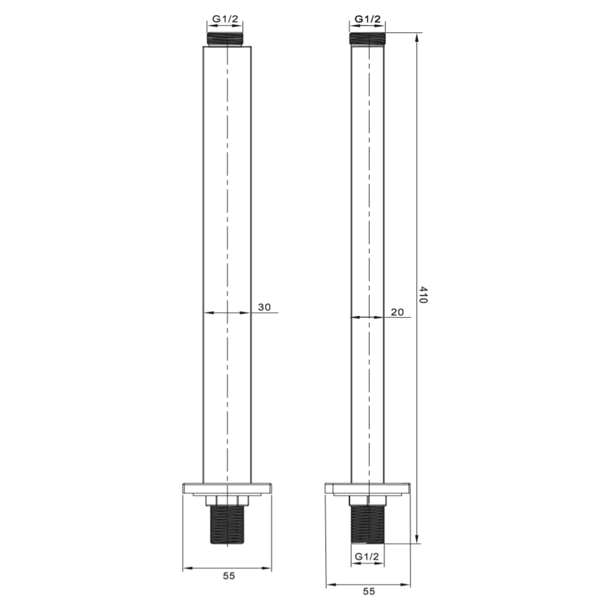 Vellamo 360mm Ceiling Shower Arm