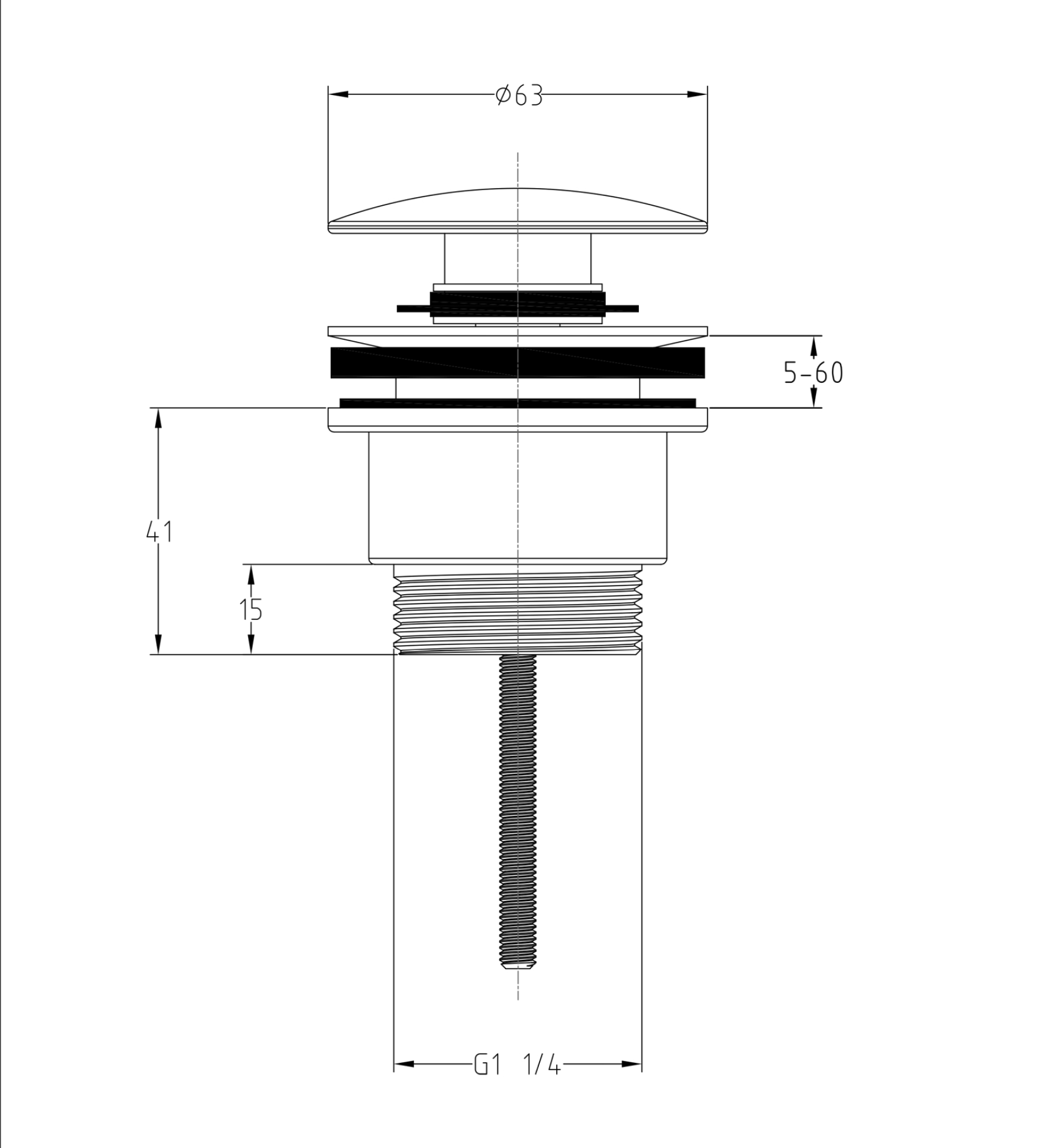 Inox Universal Basin Click Clack Waste