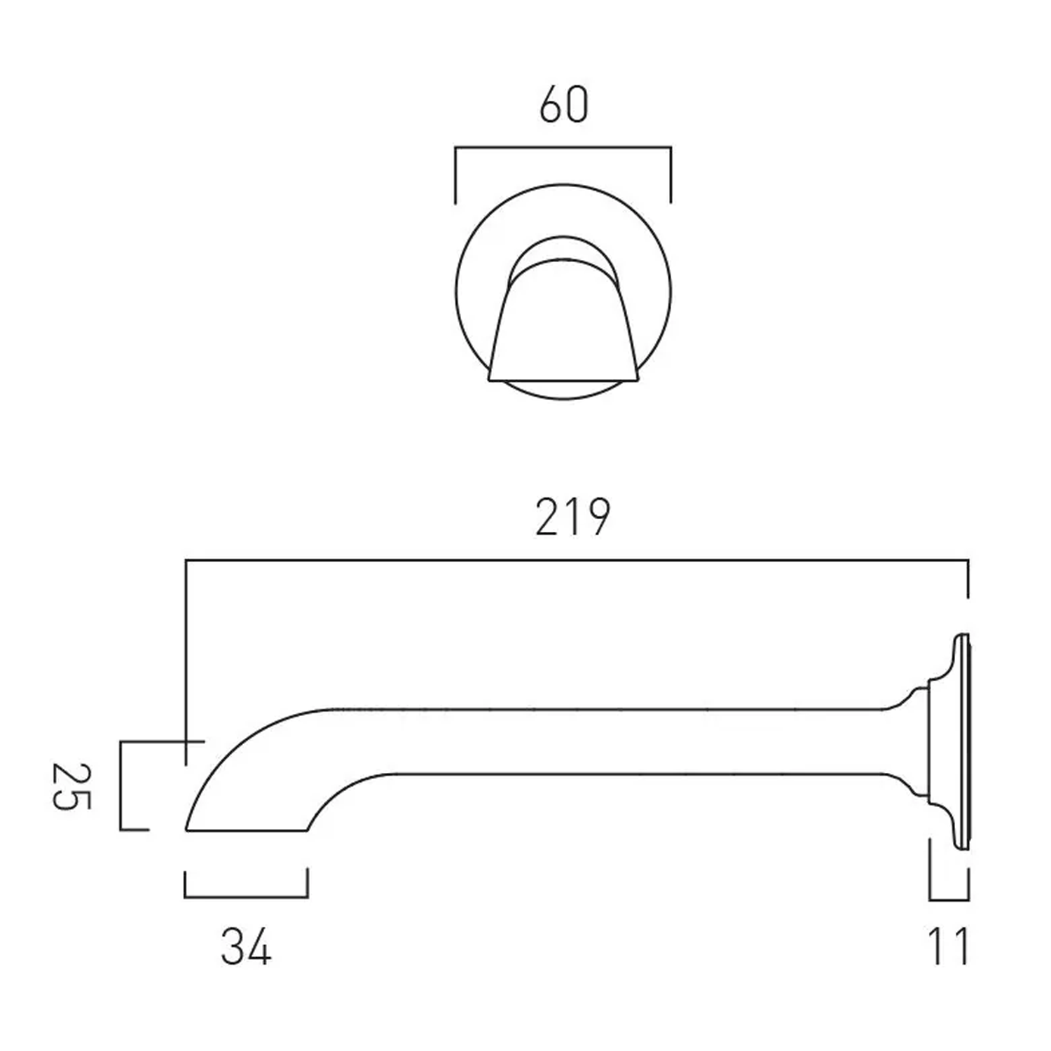 Booth & Co Axbridge Wall Mounted Bath Spout