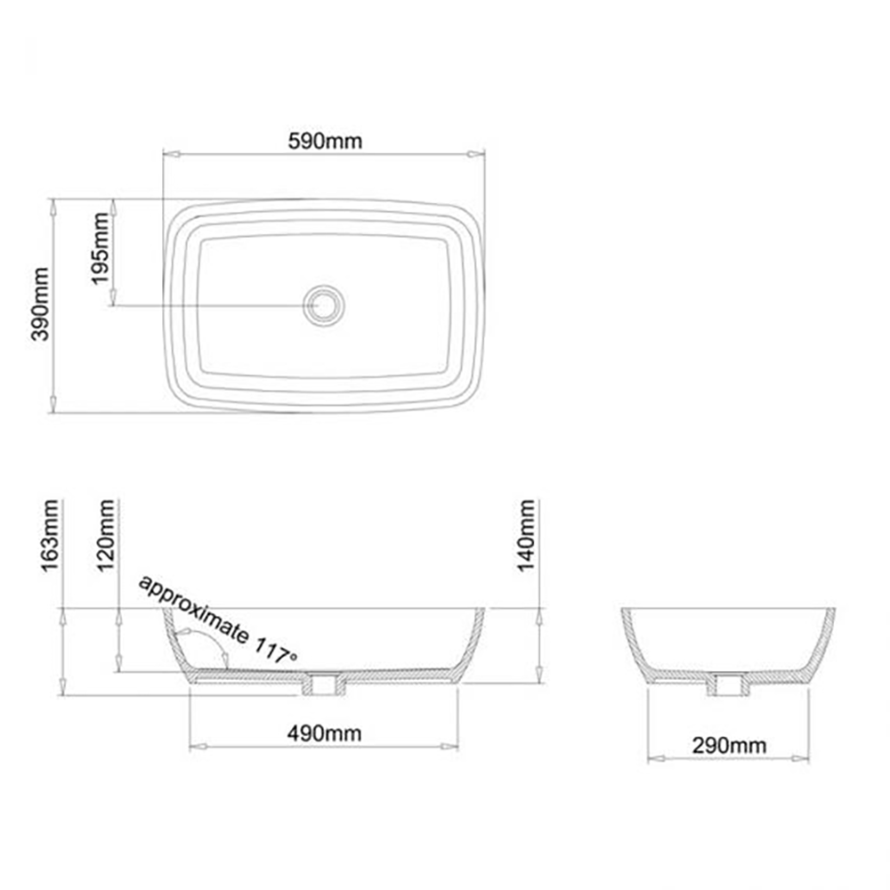 Britton Bathrooms Vicenza Natural Stone Countertop Basin
