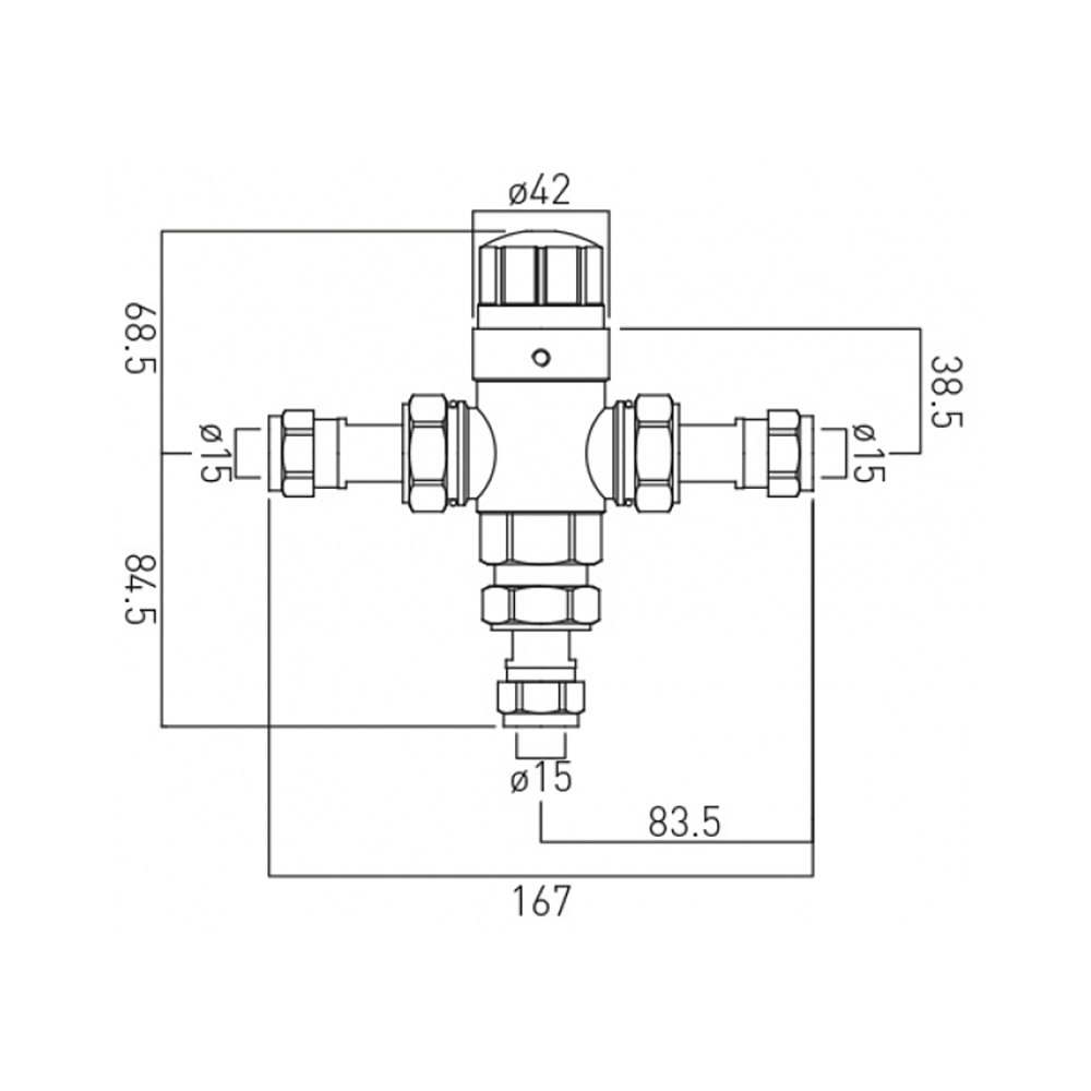 Vado i-Tech Protherm In-Line Thermostatic Valve