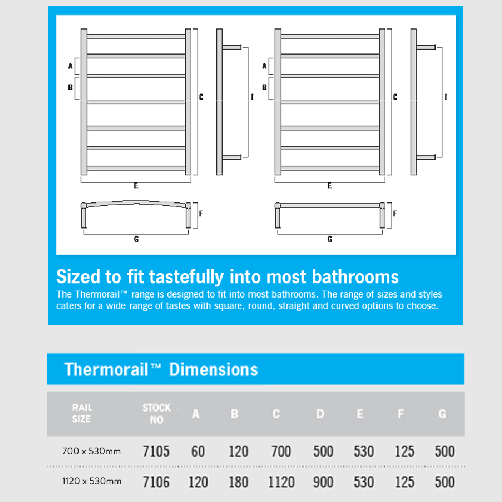 ThermoSphere Thermorail Round Electric Towel Rail