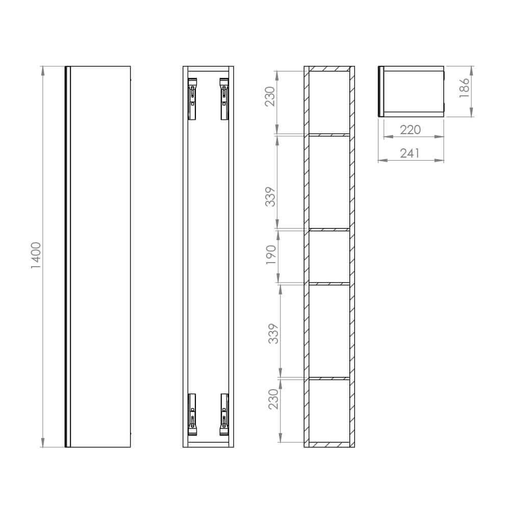 Roper Rhodes Scheme Mirrored Column - Matt Carbon
