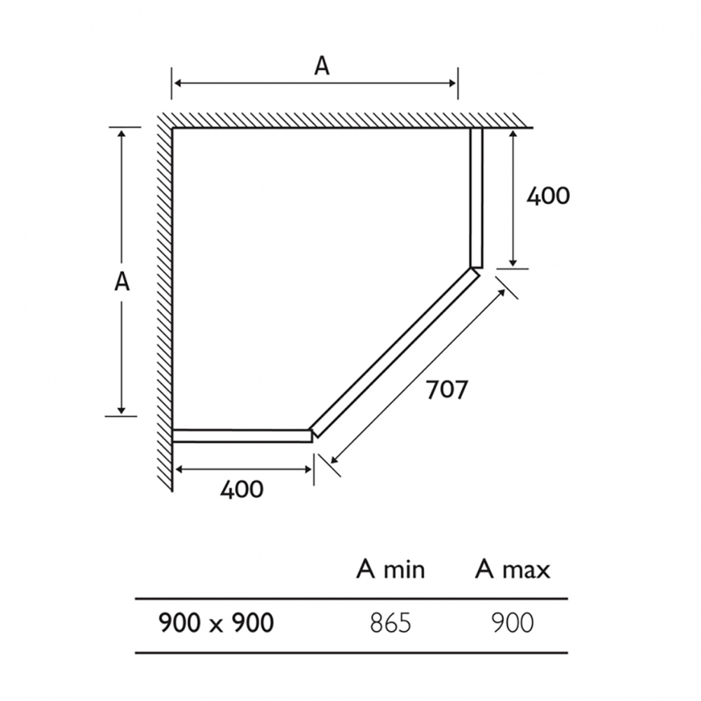 Icon Pentagonal Shower Tray 900 x 900 mm