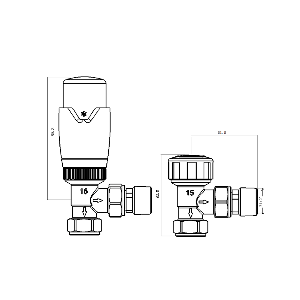 Crosswater Thermostatic Radiator Valves - Matt Black