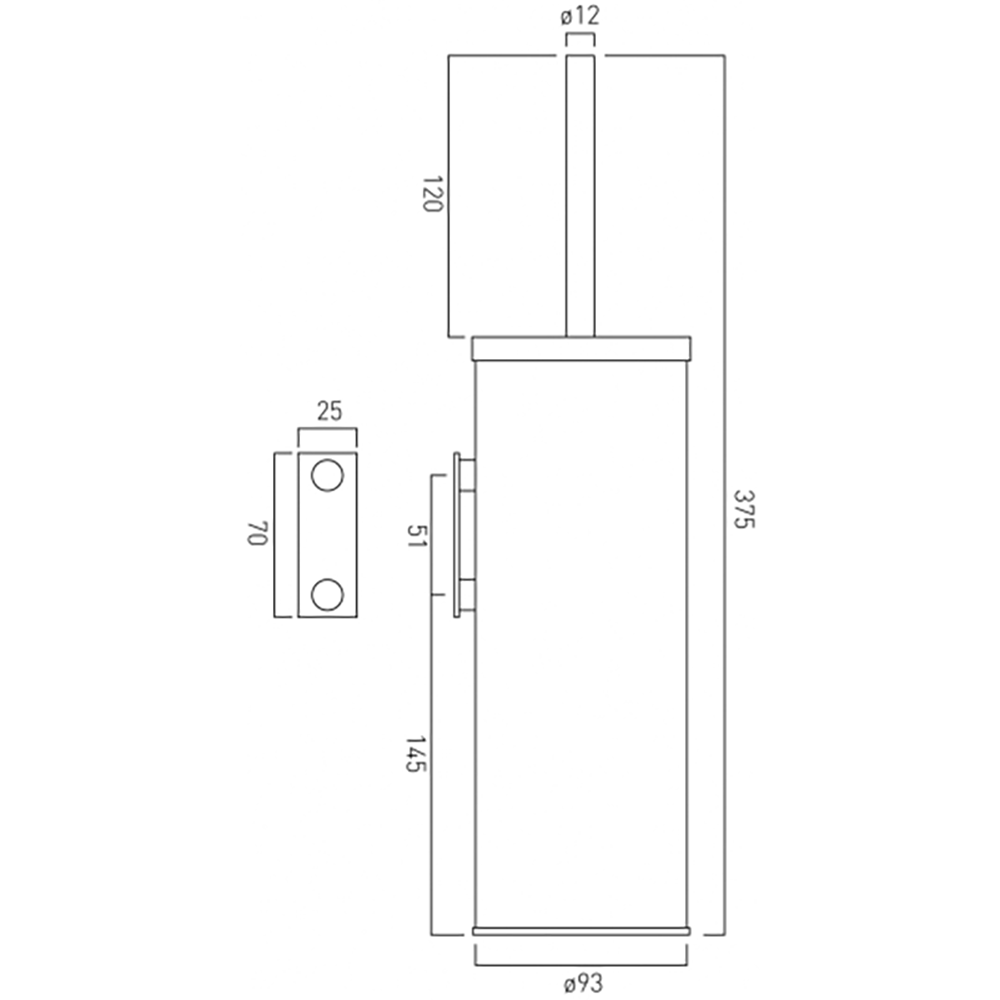 Vado Infinity Wall Mounted Toilet Brush And Holder
