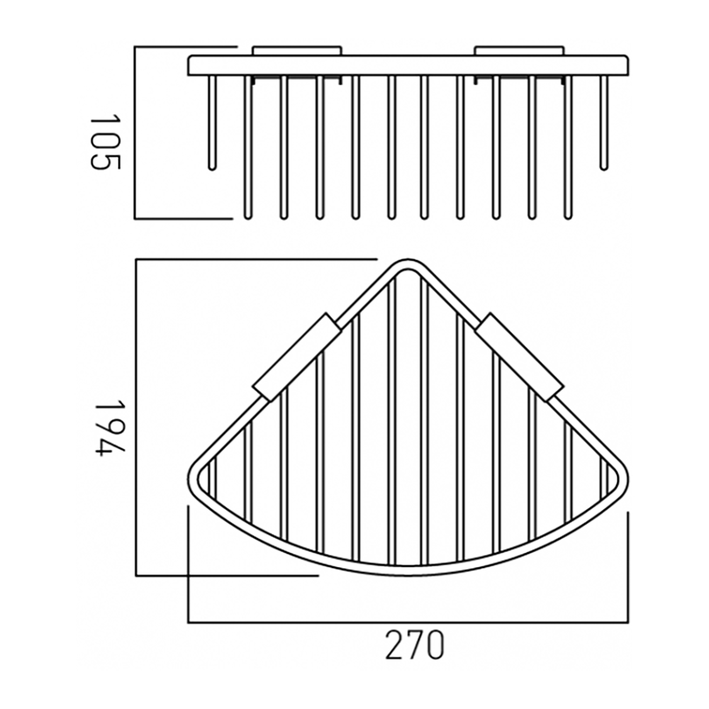 Vado Large Triangular Corner Basket